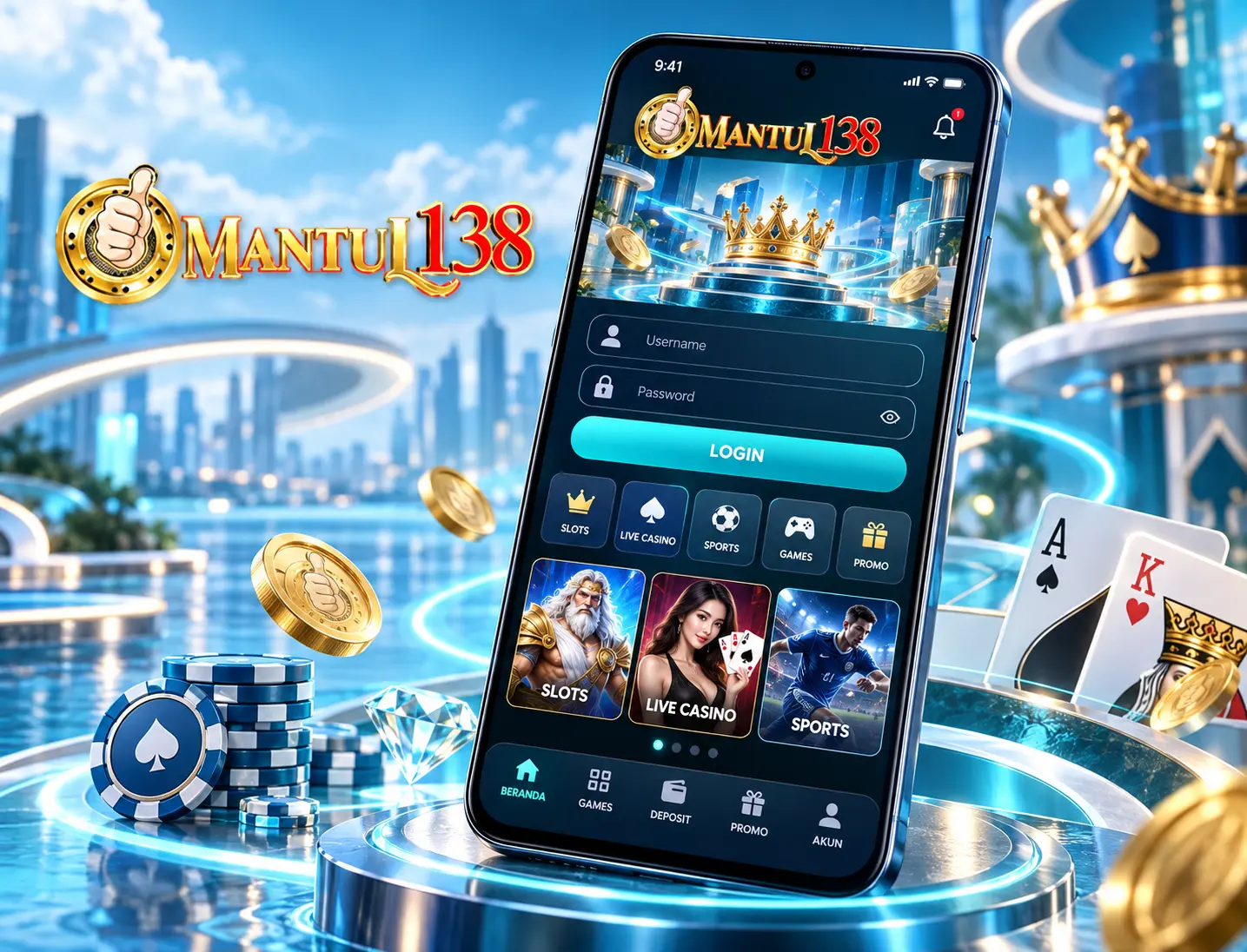 Ilustrasi aplikasi MANTUL138 pada perangkat Android
