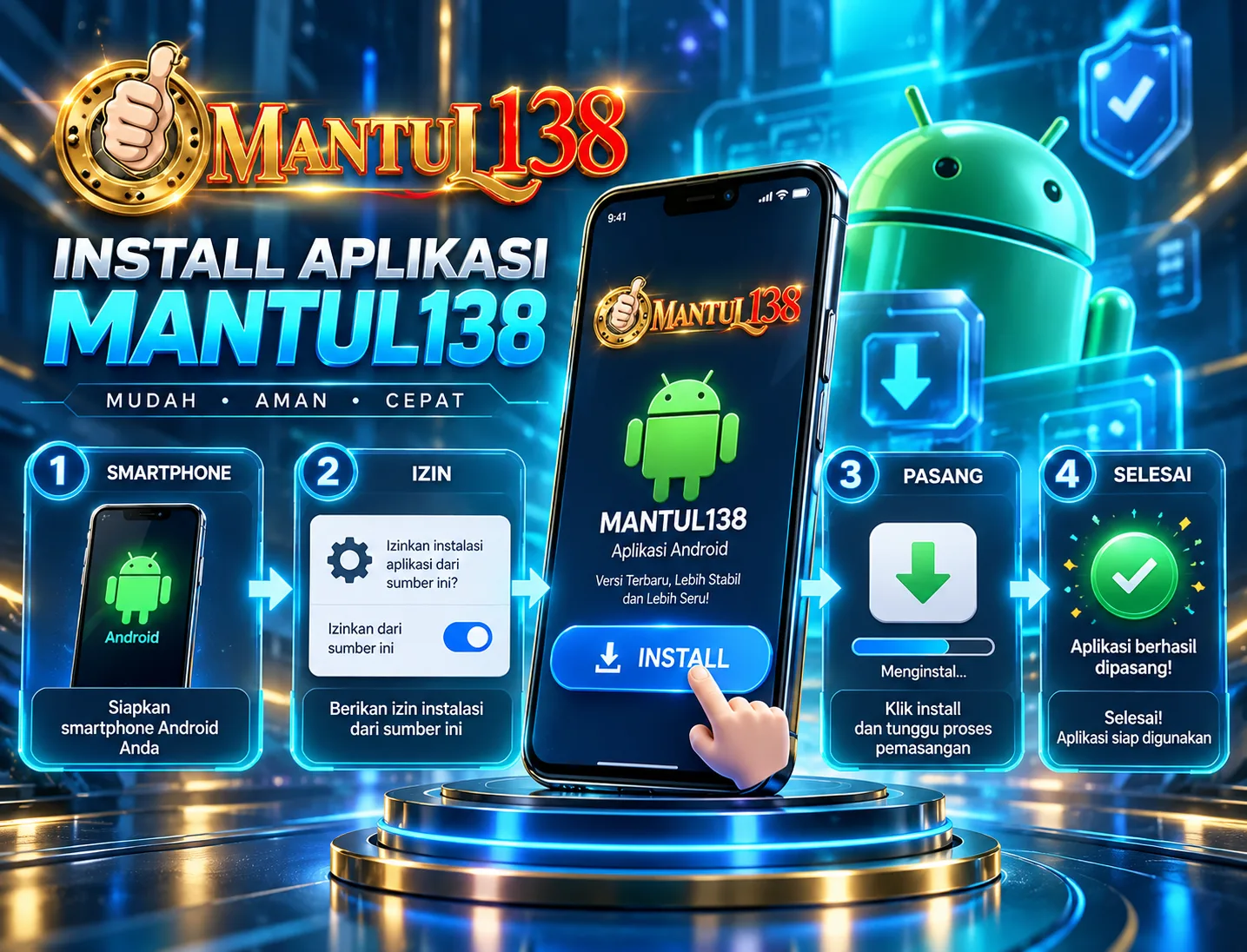 Ilustrasi langkah pemasangan APK MANTUL138 pada perangkat Android